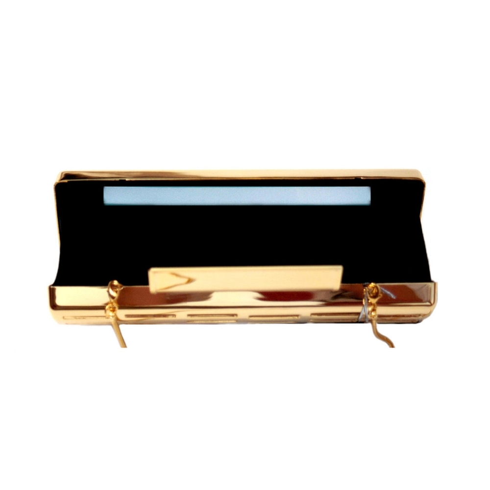 Rave Gold Metallic Clutch By Glass Handbag Luxury Lightning Minimalist Clutch - Picture 14 of 14
